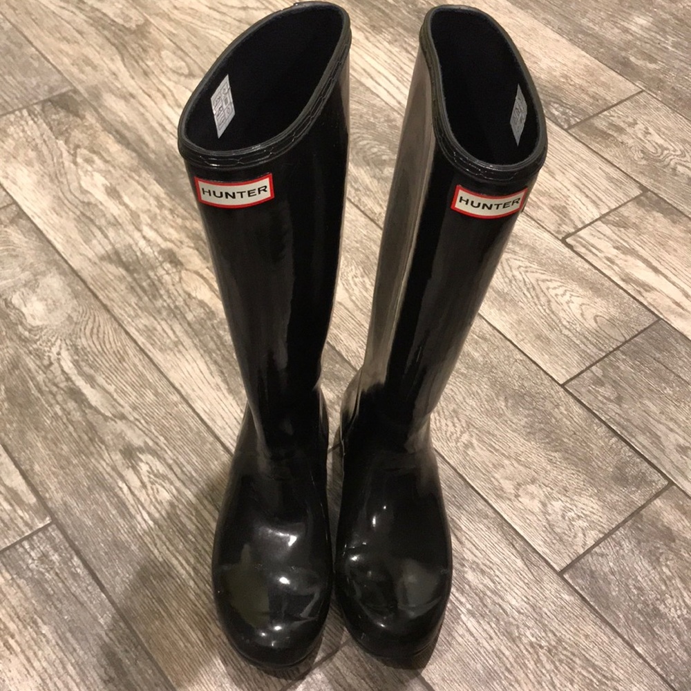 Black Glossy Hunter Boots